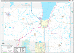 Fond Du Lac County Wall Map Premium Style 2026